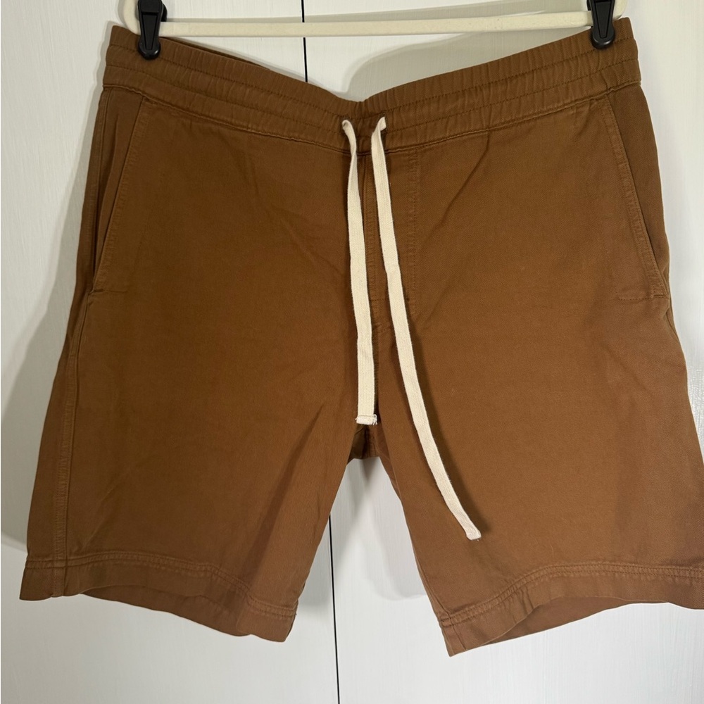American Giant Brown Flat Front Shorts